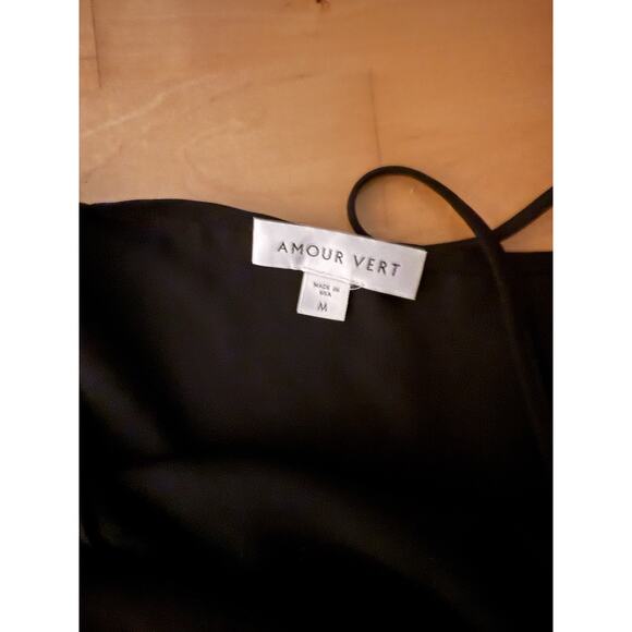 Amour Vert Black Mini Slip Dress Tunic M - Picture 3 of 3